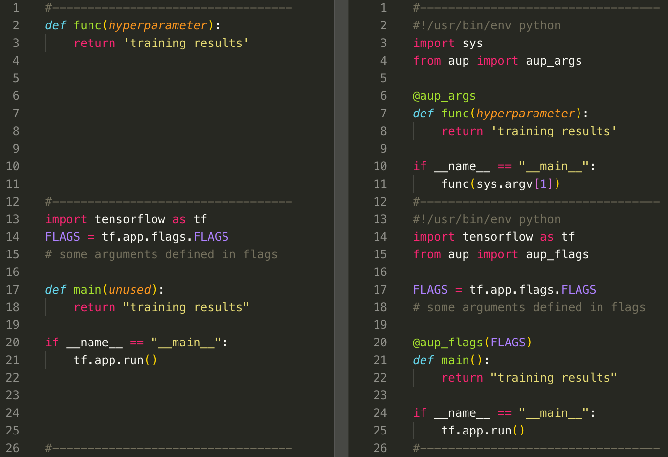 Code comparison